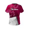 900 Global Magenta Grungey CoolWick Bowling Jersey - Image 2