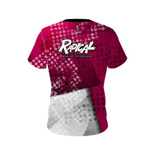 Radical Magenta Grungey CoolWick Bowling Jersey - Image 2