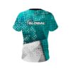 900 Global Teal Grungey CoolWick Bowling Jersey - Image 2
