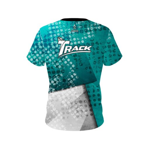 Track Teal Grungey CoolWick Bowling Jersey - Image 2