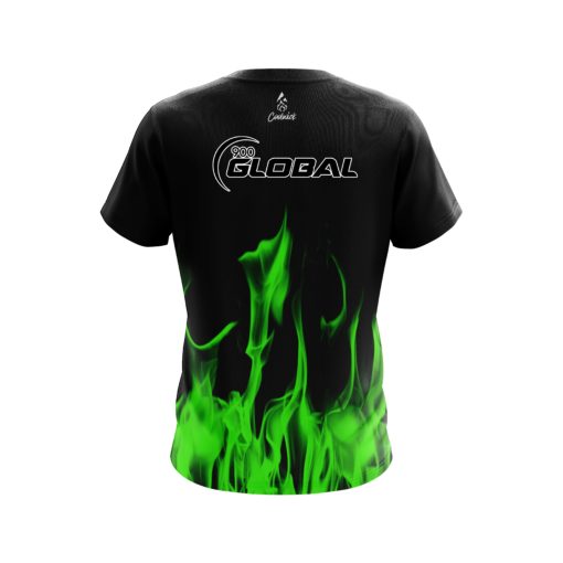 900 Global Green Flame CoolWick Bowling Jersey - Image 2