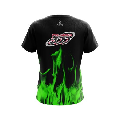 Columbia 300 Green Flame CoolWick Bowling Jersey - Image 2