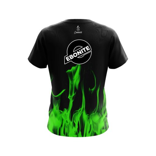 Ebonite Green Flame CoolWick Bowling Jersey - Image 2