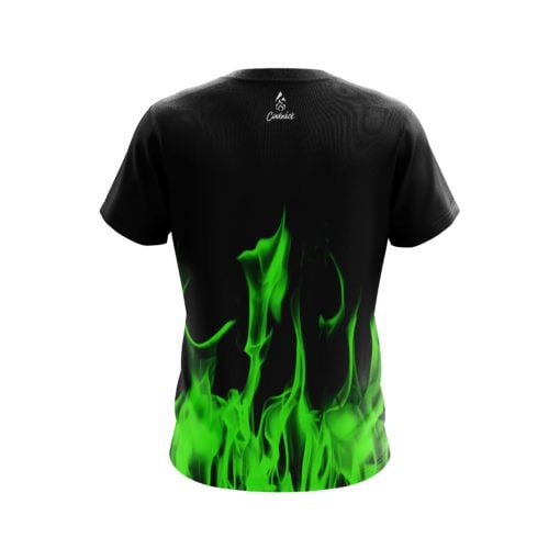 Plain Green Flame CoolWick Bowling Jersey - Image 2