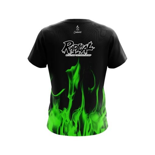 Radical Green Flame CoolWick Bowling Jersey - Image 2