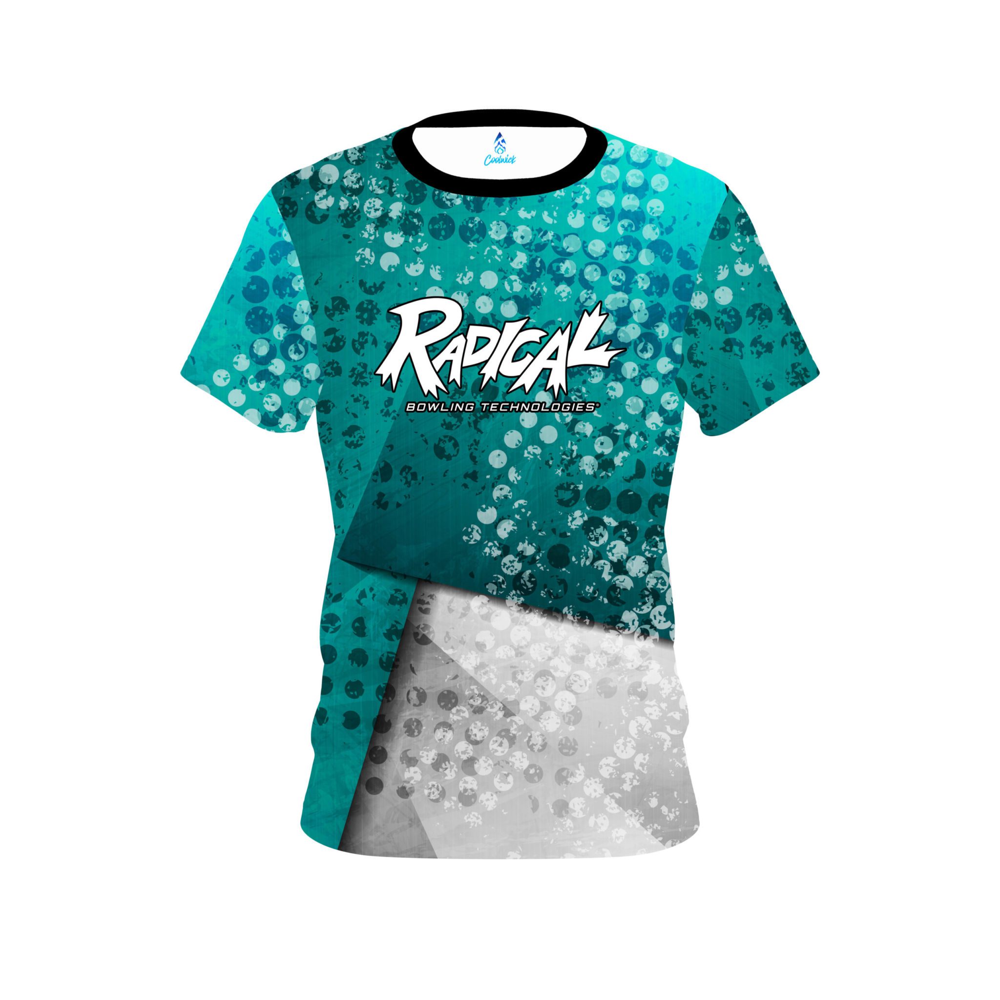 Radical Teal Grungey CoolWick Bowling Jersey