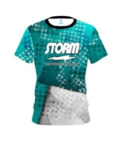 Storm Teal Grungey CoolWick Bowling Jersey