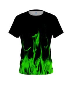 Plain Green Flame CoolWick Bowling Jersey