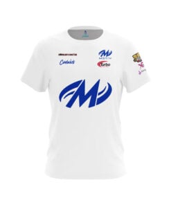 Motiv Erin McCarthy Solid White Blue Dot CoolWick Bowling Jersey