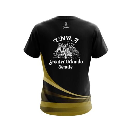 Orlando TNBA Senate Black & Gold Swirl CoolWick Bowling Jersey - Image 2