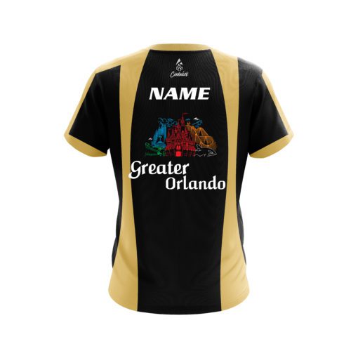 Orlando TNBA Senate Gold & Black Block CoolWick Bowling Jersey - Image 2