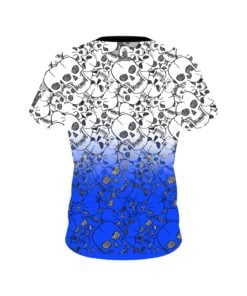 Alternative view of Danny Battles Blue Skulls Replica CoolWick Bowling Jersey