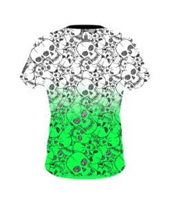 Alternative view of Danny Battles Green Skulls Replica CoolWick Bowling Jersey