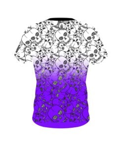 Alternative view of Danny Battles Purple Skulls CoolWick Bowling Jersey