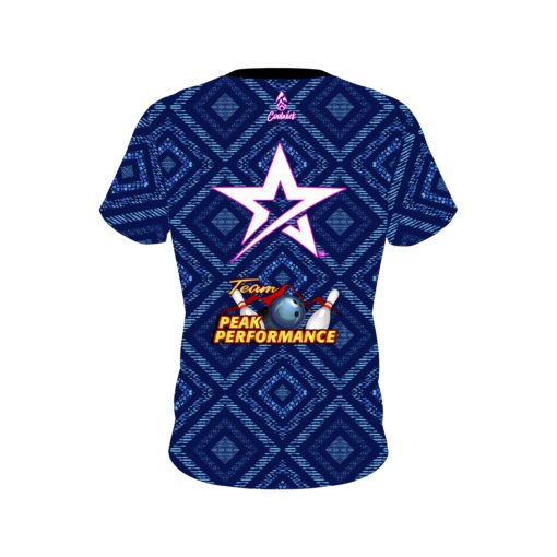 Melissa Riccardi Blue Geometric Design 2 CoolWick Bowling Jersey - Image 2