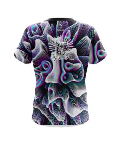 Alternative view of Big Bowling Black White Hallucinate CoolWick Bowling Jersey