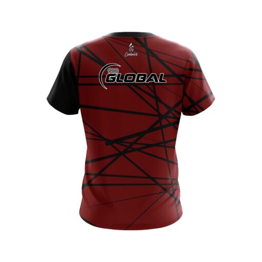 900 Global Distracted Scarlet Green CoolWick Bowling Jersey - Image 2