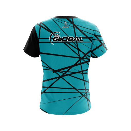 900 Global Distracted Teal Green CoolWick Bowling Jersey - Image 2