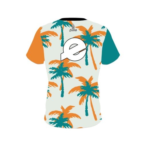 Ebonite Teal Orange Palm Trees CoolWick Bowling Jersey - Image 2