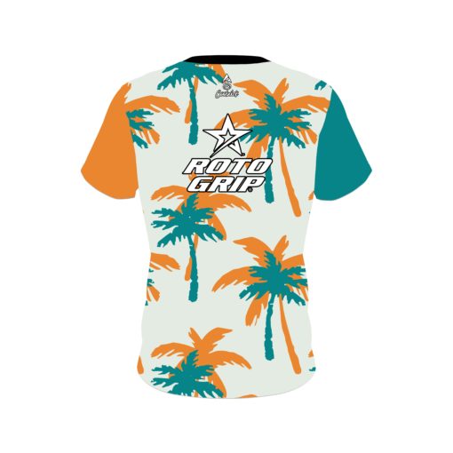 Roto Grip Teal Orange Palm Trees CoolWick Bowling Jersey - Image 2