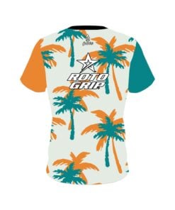 Alternative view of Roto Grip Teal Orange Palm Trees CoolWick Bowling Jersey
