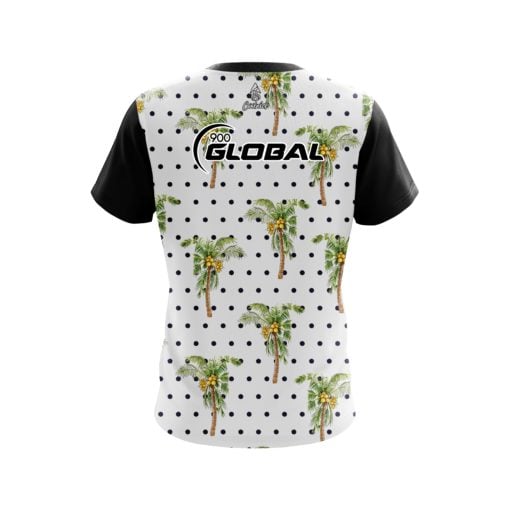 900 Global Polka Dot Palm Trees CoolWick Bowling Jersey - Image 2