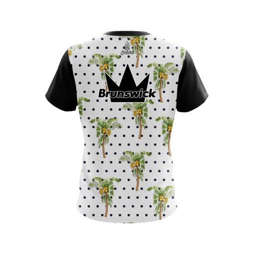 Brunswick Polka Dots Palm Trees Coolwick Bowling Jersey - Image 2