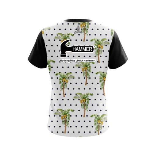 Hammer Polka Dots Palm Trees CoolWick Bowling Jersey - Image 2