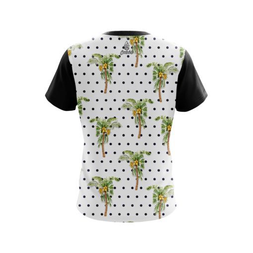 Plain Polka Dots Palm Trees CoolWick Bowling Jersey - Image 2