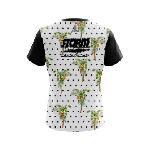 Storm Polka Dots Palm Trees CoolWick Bowling Jersey - Image 2