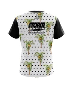 Alternative view of Storm Polka Dots Palm Trees CoolWick Bowling Jersey