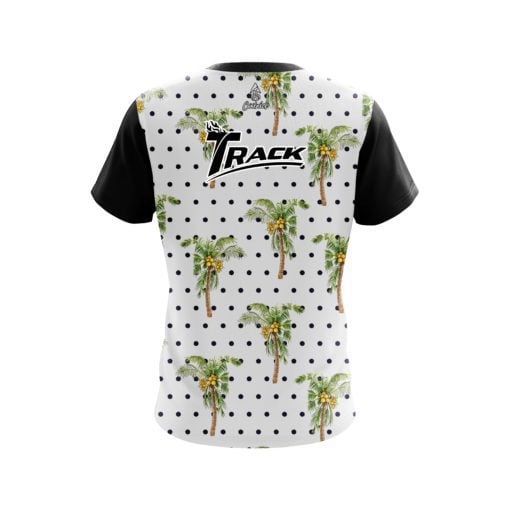 Track Polka Dots Palm Trees CoolWick Bowling Jersey - Image 2