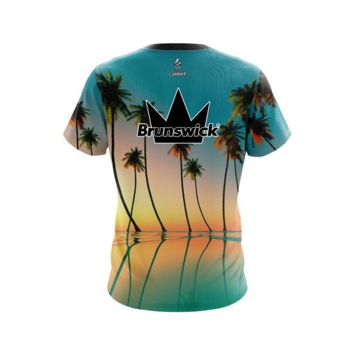 Brunswick Reflection Palm Trees Coolwick Bowling Jersey - Image 2