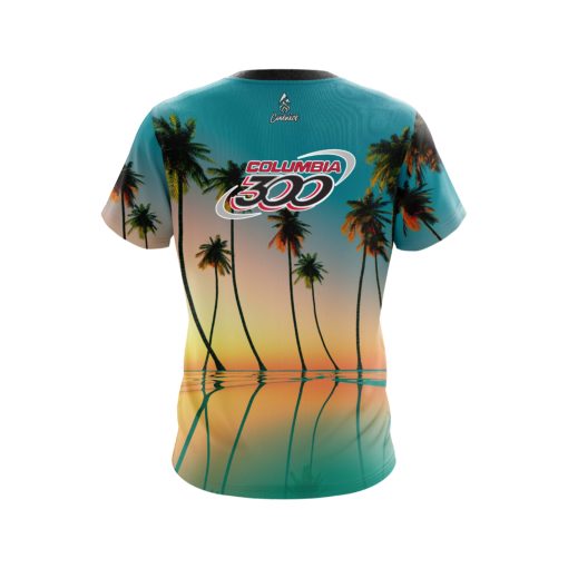 Columbia 300 Reflection Palm Trees CoolWick Bowling Jersey - Image 2