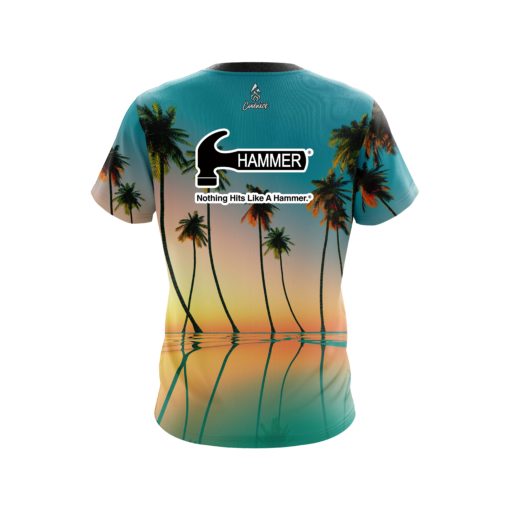 Hammer Reflection Palm Trees CoolWick Bowling Jersey - Image 2