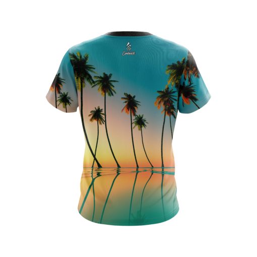 Plain Reflection Palm Trees CoolWick Bowling Jersey - Image 2