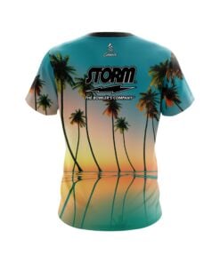 Alternative view of Storm Reflection Palm Trees CoolWick Bowling Jersey