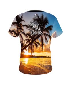 Alternative view of Big Bowling Sunset Palm Trees CoolWick Bowling Jersey