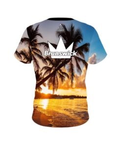 Alternative view of Brunswick Sunset Palm Trees Coolwick Bowling Jersey