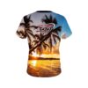 Columbia 300 Sunset Palm Trees CoolWick Bowling Jersey - Image 2