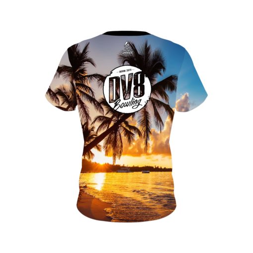 DV8 Sunset Palm Trees CoolWick Bowling Jersey - Image 2