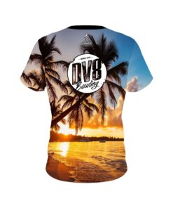 Alternative view of DV8 Sunset Palm Trees CoolWick Bowling Jersey