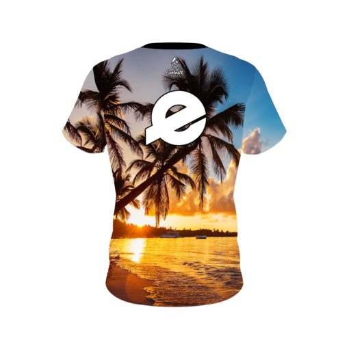 Ebonite Sunset Palm Trees CoolWick Bowling Jersey - Image 2