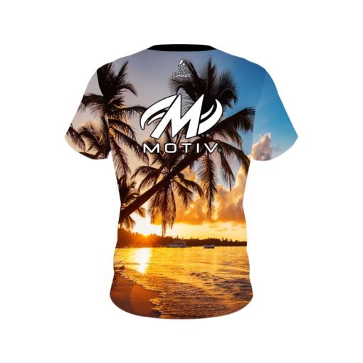 Motiv Sunset Palm Trees CoolWick Bowling Jersey - Image 2