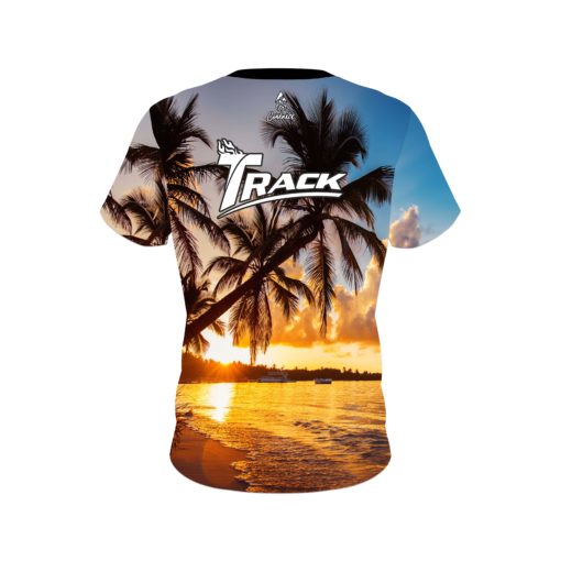 Track Sunset Palm Trees CoolWick Bowling Jersey - Image 2