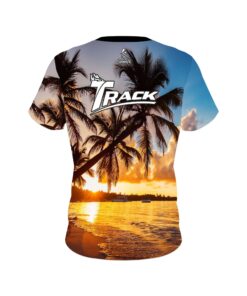 Alternative view of Track Sunset Palm Trees CoolWick Bowling Jersey