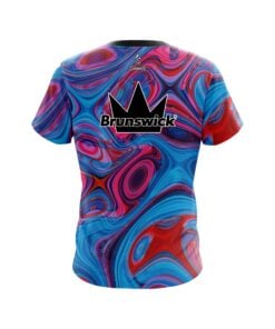 Alternative view of Brunswick Red Pink Hallucinate Coolwick Bowling Jersey