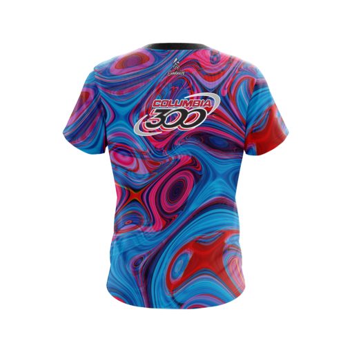 Columbia 300 Red Pink Hallucinate CoolWick Bowling Jersey - Image 2