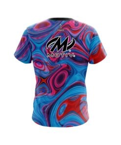Alternative view of Motiv Red Pink Hallucinate CoolWick Bowling Jersey