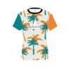 Brunswick Teal Orange Palm Trees Coolwick Bowling Jersey